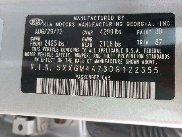 Photo 9 VIN: 5XXGM4A73DG122555 - KIA OPTIMA LX 