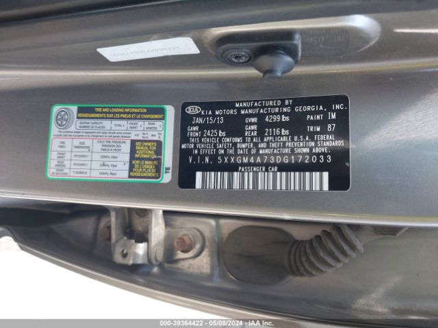 Photo 8 VIN: 5XXGM4A73DG172033 - KIA OPTIMA 