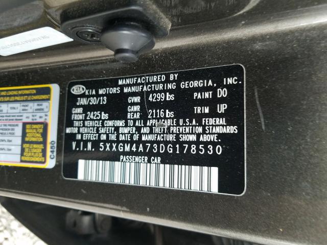 Photo 9 VIN: 5XXGM4A73DG178530 - KIA OPTIMA LX 