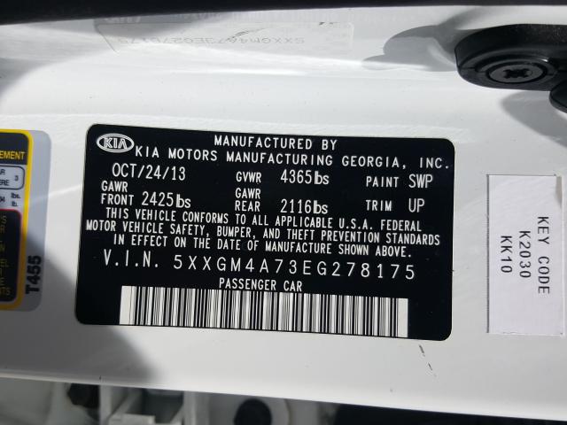 Photo 9 VIN: 5XXGM4A73EG278175 - KIA OPTIMA LX 