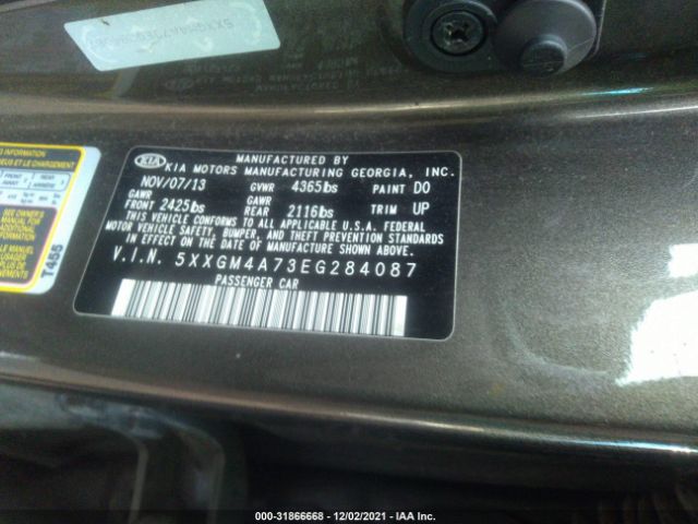 Photo 8 VIN: 5XXGM4A73EG284087 - KIA OPTIMA 