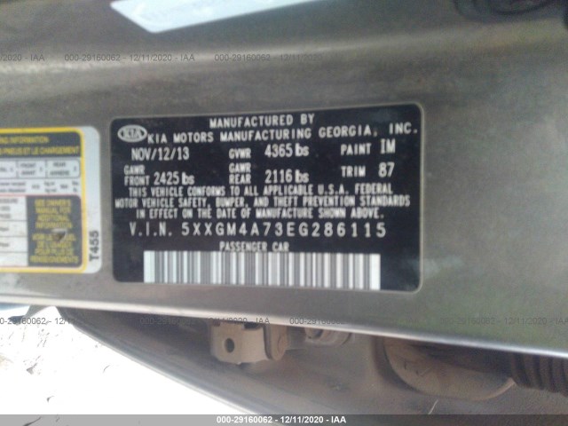 Photo 8 VIN: 5XXGM4A73EG286115 - KIA OPTIMA 