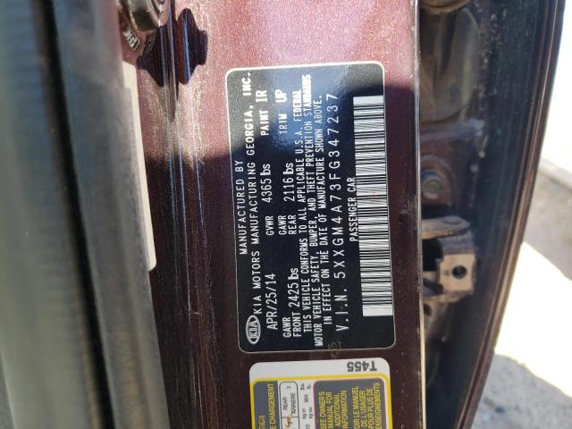 Photo 9 VIN: 5XXGM4A73FG347237 - KIA OPTIMA LX 