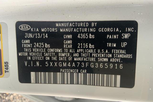 Photo 9 VIN: 5XXGM4A73FG365916 - KIA OPTIMA LX 