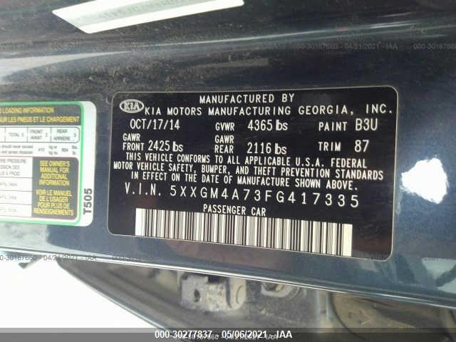 Photo 8 VIN: 5XXGM4A73FG417335 - KIA OPTIMA 