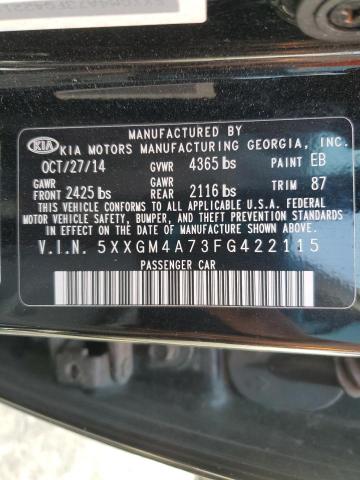 Photo 11 VIN: 5XXGM4A73FG422115 - KIA OPTIMA LX 