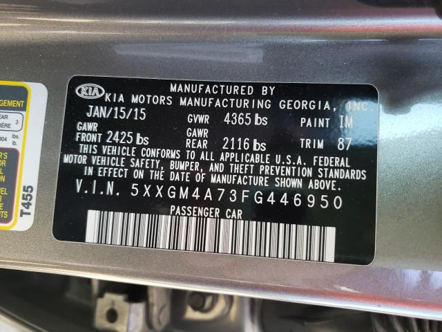 Photo 9 VIN: 5XXGM4A73FG446950 - KIA OPTIMA LX 