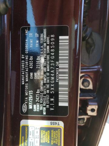 Photo 9 VIN: 5XXGM4A73FG485098 - KIA OPTIMA LX 