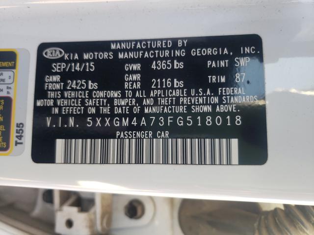 Photo 9 VIN: 5XXGM4A73FG518018 - KIA OPTIMA LX 