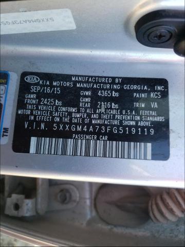 Photo 9 VIN: 5XXGM4A73FG519119 - KIA OPTIMA LX 