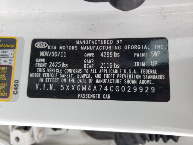 Photo 9 VIN: 5XXGM4A74CG029929 - KIA OPTIMA LX 