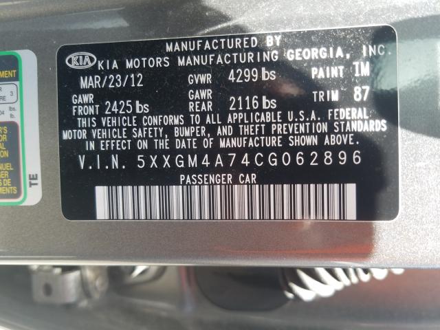 Photo 9 VIN: 5XXGM4A74CG062896 - KIA OPTIMA LX 