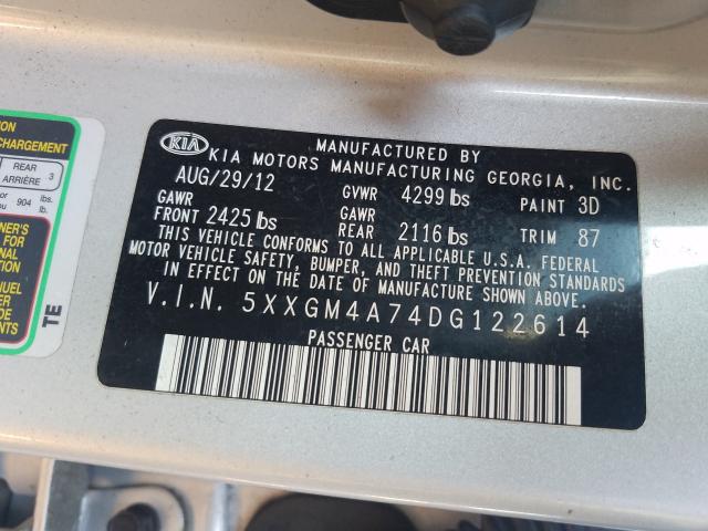 Photo 9 VIN: 5XXGM4A74DG122614 - KIA OPTIMA LX 