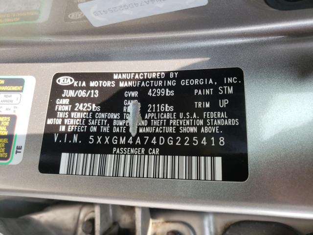 Photo 9 VIN: 5XXGM4A74DG225418 - KIA OPTIMA LX 