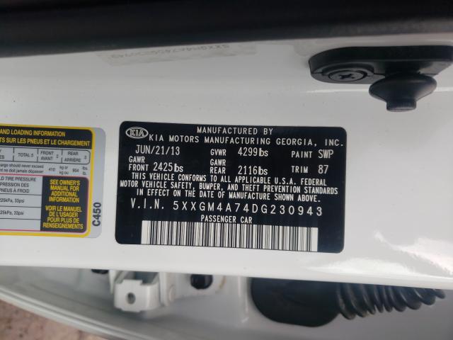 Photo 9 VIN: 5XXGM4A74DG230943 - KIA OPTIMA LX 