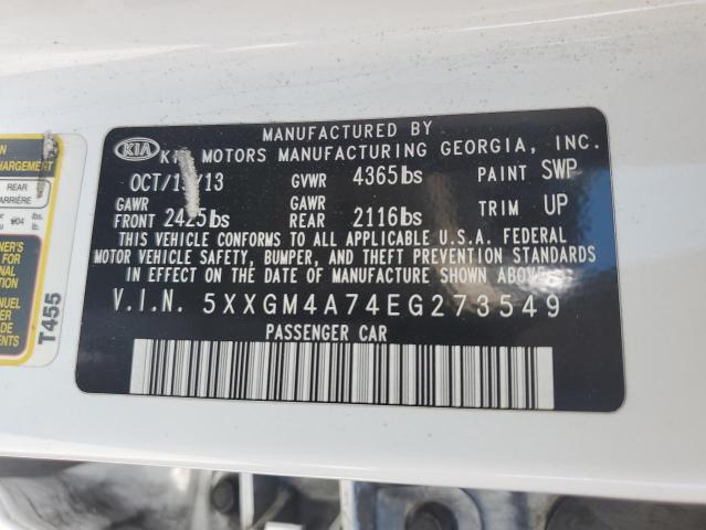 Photo 12 VIN: 5XXGM4A74EG273549 - KIA OPTIMA 