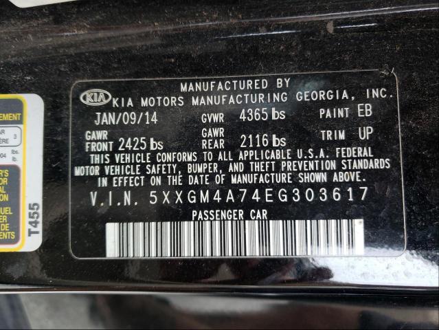 Photo 9 VIN: 5XXGM4A74EG303617 - KIA OPTIMA LX 