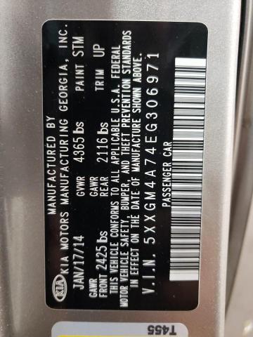 Photo 11 VIN: 5XXGM4A74EG306971 - KIA OPTIMA LX 