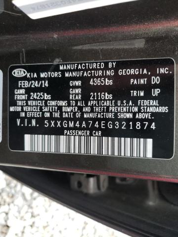 Photo 9 VIN: 5XXGM4A74EG321874 - KIA OPTIMA LX 