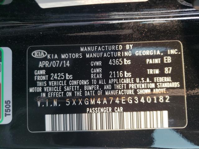 Photo 9 VIN: 5XXGM4A74EG340182 - KIA OPTIMA LX 