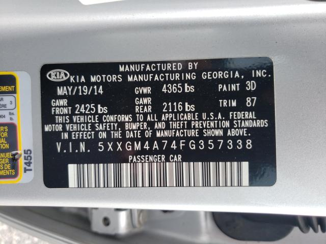 Photo 9 VIN: 5XXGM4A74FG357338 - KIA OPTIMA LX 