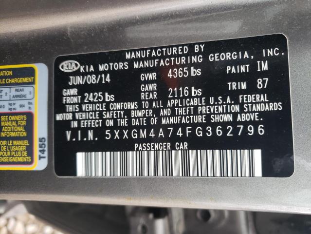 Photo 9 VIN: 5XXGM4A74FG362796 - KIA OPTIMA LX 