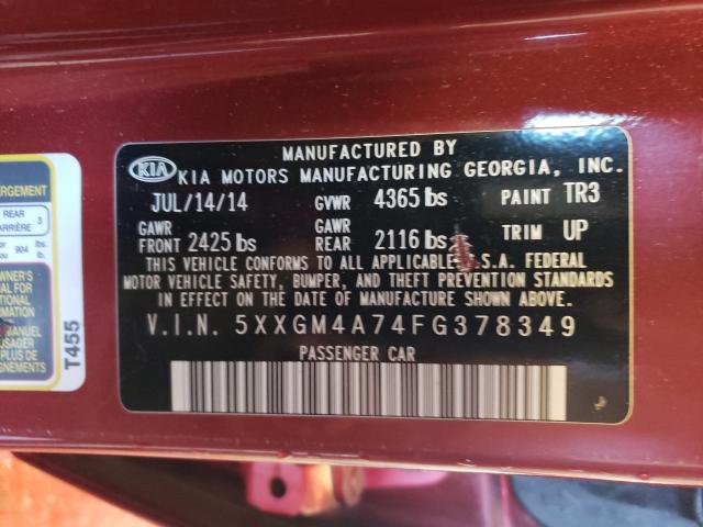 Photo 9 VIN: 5XXGM4A74FG378349 - KIA OPTIMA LX 