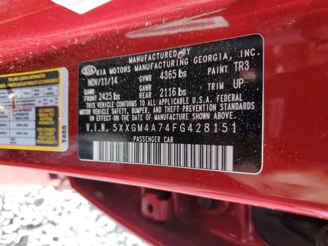 Photo 12 VIN: 5XXGM4A74FG428151 - KIA OPTIMA LX 