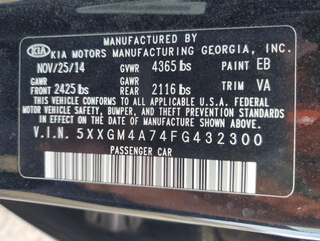 Photo 12 VIN: 5XXGM4A74FG432300 - KIA OPTIMA LX 