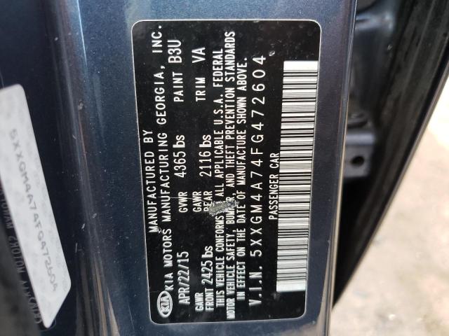 Photo 9 VIN: 5XXGM4A74FG472604 - KIA OPTIMA LX 