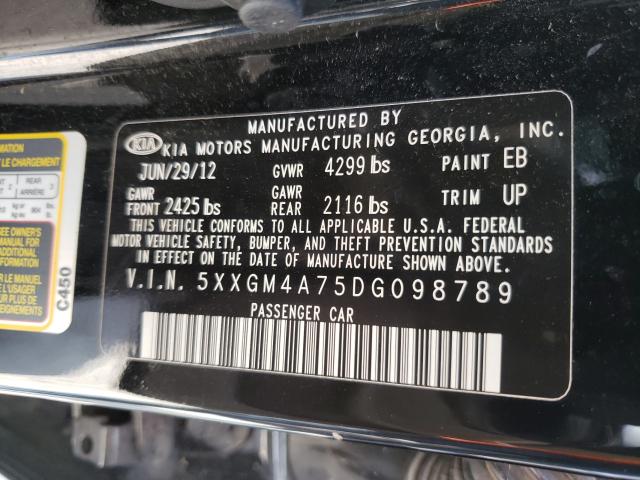 Photo 9 VIN: 5XXGM4A75DG098789 - KIA OPTIMA LX 