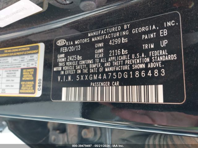 Photo 8 VIN: 5XXGM4A75DG186483 - KIA OPTIMA 