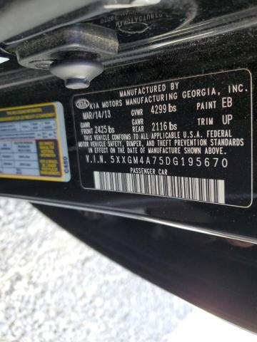 Photo 9 VIN: 5XXGM4A75DG195670 - KIA OPTIMA LX 