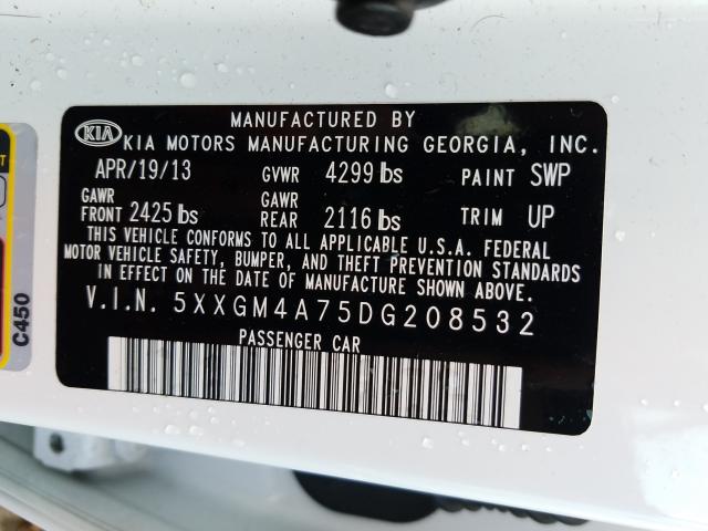 Photo 9 VIN: 5XXGM4A75DG208532 - KIA OPTIMA LX 