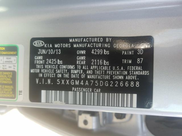 Photo 9 VIN: 5XXGM4A75DG226688 - KIA OPTIMA LX 