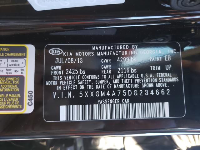 Photo 9 VIN: 5XXGM4A75DG234662 - KIA OPTIMA LX 