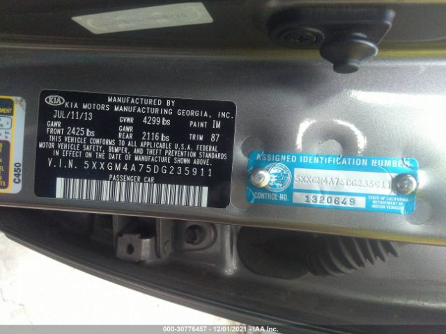 Photo 8 VIN: 5XXGM4A75DG235911 - KIA OPTIMA 