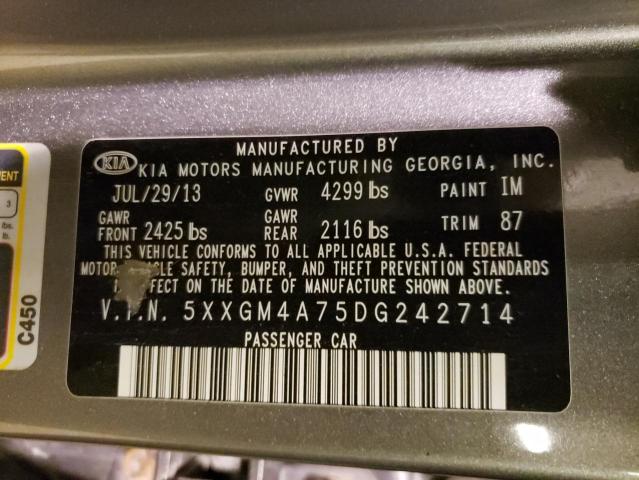 Photo 9 VIN: 5XXGM4A75DG242714 - KIA OPTIMA LX 