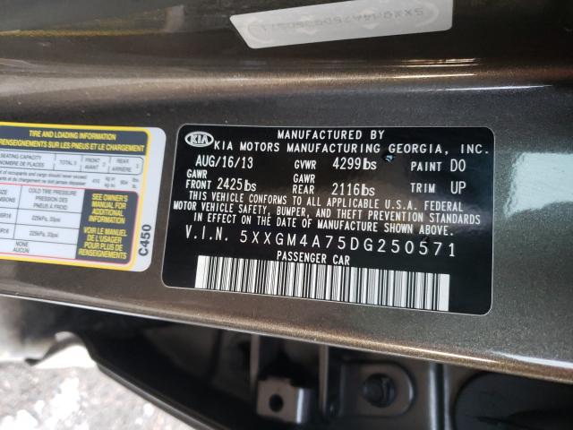 Photo 9 VIN: 5XXGM4A75DG250571 - KIA OPTIMA LX 