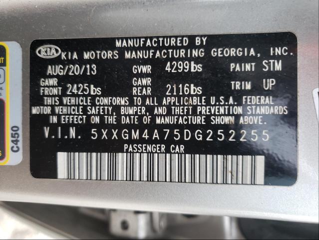 Photo 9 VIN: 5XXGM4A75DG252255 - KIA OPTIMA LX 