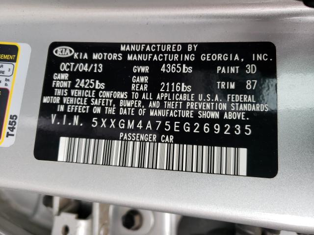 Photo 9 VIN: 5XXGM4A75EG269235 - KIA OPTIMA LX 