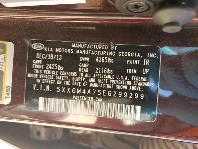 Photo 12 VIN: 5XXGM4A75EG299299 - KIA OPTIMA LX 