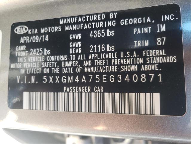 Photo 9 VIN: 5XXGM4A75EG340871 - KIA OPTIMA LX 