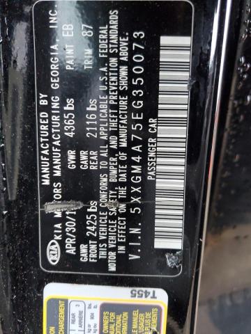 Photo 12 VIN: 5XXGM4A75EG350073 - KIA OPTIMA LX 