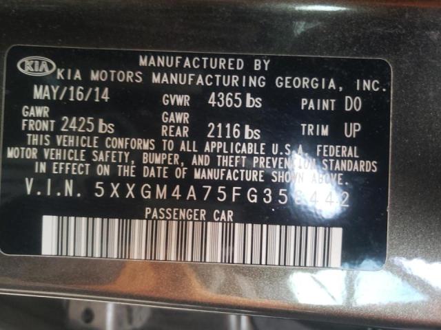 Photo 9 VIN: 5XXGM4A75FG356442 - KIA OPTIMA LX 