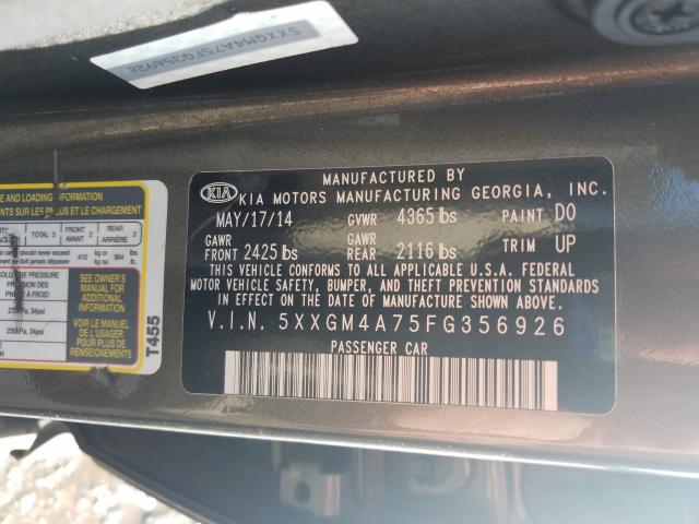 Photo 9 VIN: 5XXGM4A75FG356926 - KIA OPTIMA LX 