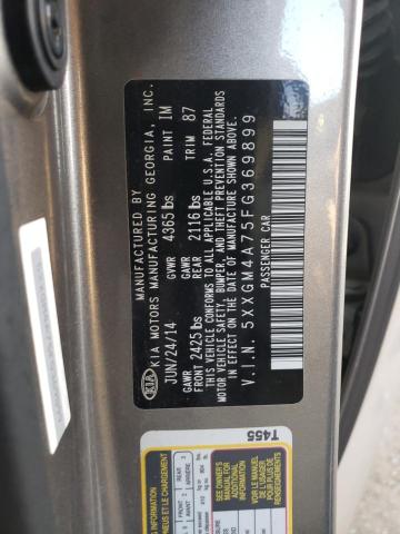 Photo 9 VIN: 5XXGM4A75FG369899 - KIA OPTIMA LX 