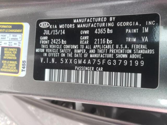 Photo 9 VIN: 5XXGM4A75FG379199 - KIA OPTIMA LX 