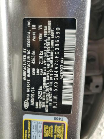 Photo 11 VIN: 5XXGM4A75FG386590 - KIA OPTIMA LX 