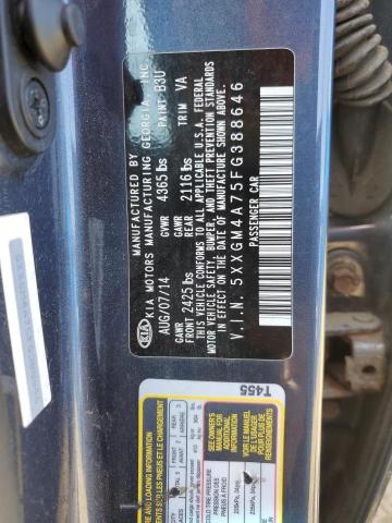 Photo 11 VIN: 5XXGM4A75FG388646 - KIA OPTIMA 